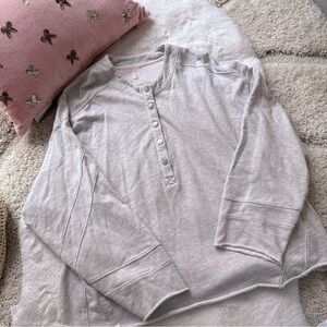 Free People Button Up Henley Grey S